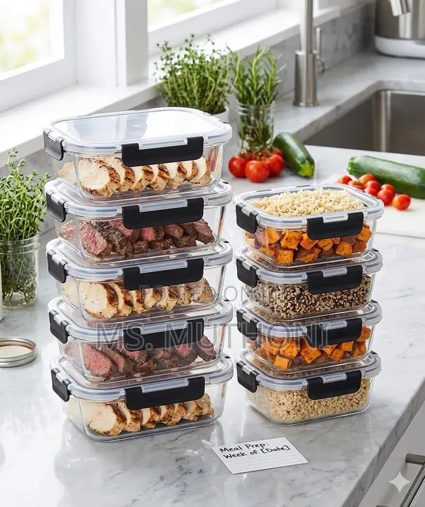 10 Pcs Durable Glass Meal Prep Set - 1