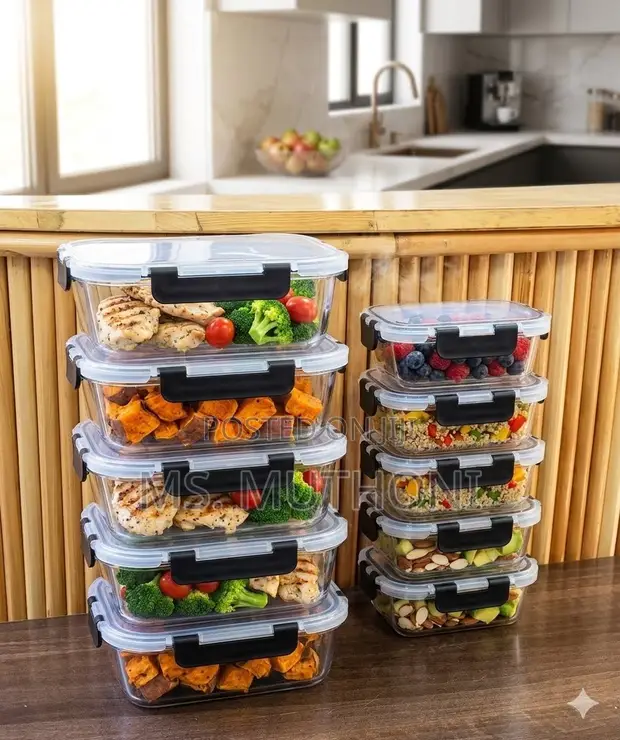 10-Piece Premium Food-Grade Glass Fridge Storage Set - 1