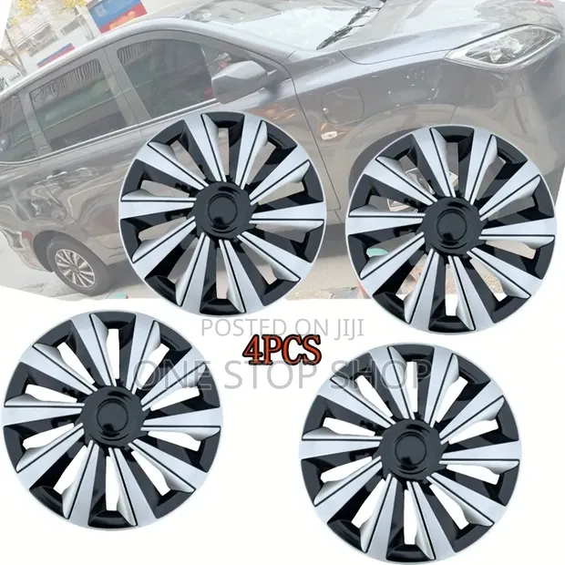 15" Wheel Caps with Alternating Silver Finish Blades - 1