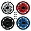 14 Inch Silver Black Wheel Caps - 2
