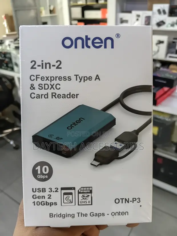 Onten OTN-KSS-P3+ 3-in-1 USB-A/C Card Reader - 1