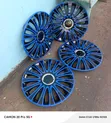 14" Blue/Black Universal Multi-Spoke Wheel Hub Caps - 1