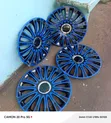 14" Blue/Black Universal Multi-Spoke Wheel Hub Caps - 2