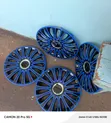 14" Decorative Premium Upgrade Standard Blue Black Wheel Caps - 2