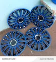15" Multi-Spoke OEM Style Wheel Cap - Gloss Black with Blue Detailing - 1