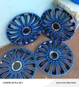15" Multi-Spoke OEM Style Wheel Cap - Gloss Black with Blue Detailing - 2