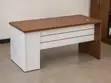 Executive Workstation Computer Desk - White & Wood - 2