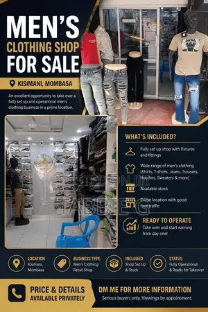 Men's Clothing Shop for Sale - Kisimani, Mombasa