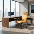 Brown Leather Executive Office Chair - 4