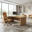 Brown Leather Executive Office Chair - 5