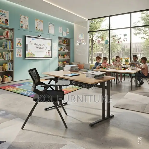 Black Foldable Mid-Back Office Chairs - 1