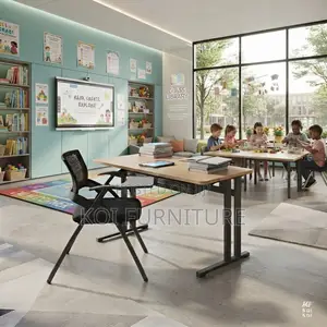 Black Foldable Mid-Back Office Chairs