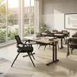 Black Foldable Mid-Back Office Chairs - 4
