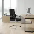 High Backrest Office Guest Chair with Sled Legs - 1