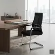 High Backrest Office Guest Chair with Sled Legs - 3