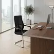 High Backrest Office Guest Chair with Sled Legs - 4