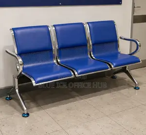 Modern 3-Seater Blue Reception Bench