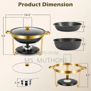 Old Dutch Black Granite Coated 6L Chafing Dish