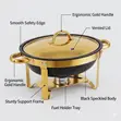 New Design Improved 6L Chafing Dish - Black/Gold - 3