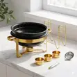 New Design Improved 6L Chafing Dish - Black/Gold - 4