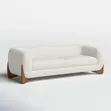 Modern Boucle Curved Sofa with Spring Cushions - 2