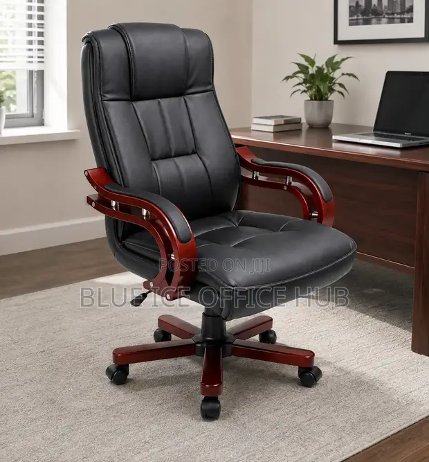 Executive Leather Office Chair - High Back Manager Chair - 1