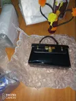 Ladies' Black Flax Shoulder Bag - 2