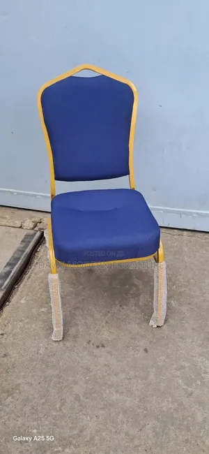 Royal Blue Banquet/Conference Stacking Chair - Gold Frame