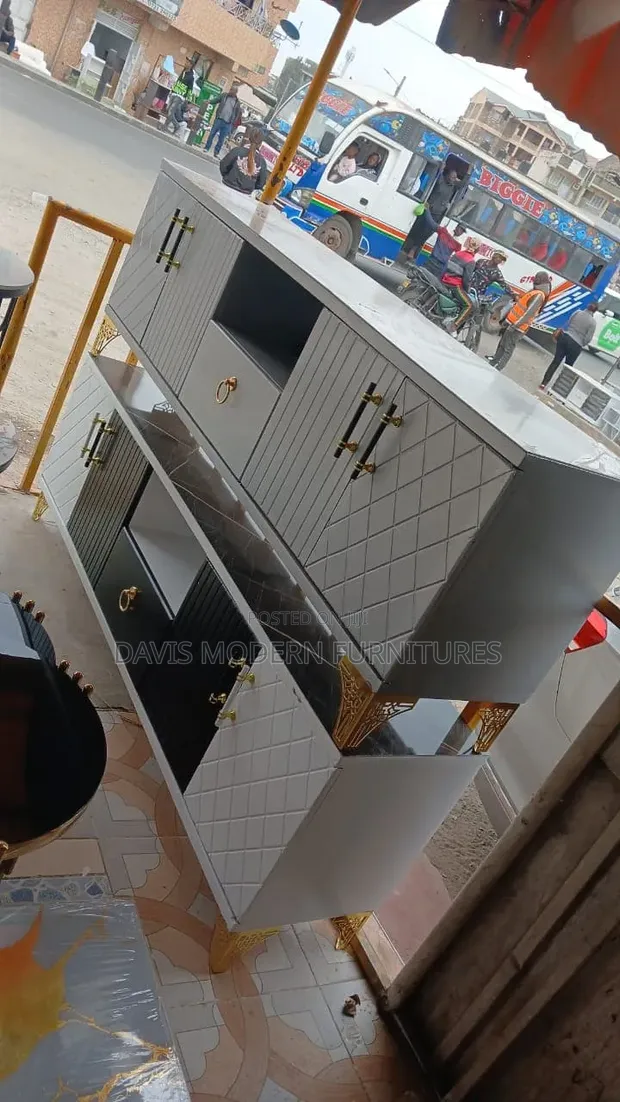 Modern Grey TV Stand/Sideboard Cabinet - 1