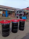 Custom Bar Drum Tables with Marble Tops - 2