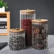 Glass Container with Bamboo Lid & Golden Pull Ring (520ml/750ml/1050ml) - 4