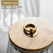 Glass Container with Bamboo Lid & Golden Pull Ring (520ml/750ml/1050ml) - 5