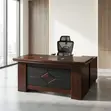 1.4m Mahogany Executive Office Desk - 2