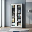 Glass Door Filing Cabinet - White & Black - 2