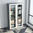 Glass Door Filing Cabinet - White & Black - 4