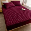 Grey and Maroon Waterproof Mattress Protector - 2