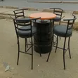 Round High Bar Stools Set with Bar Drum Table - 1