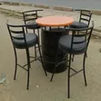 Round High Bar Stools Set with Bar Drum Table - 2