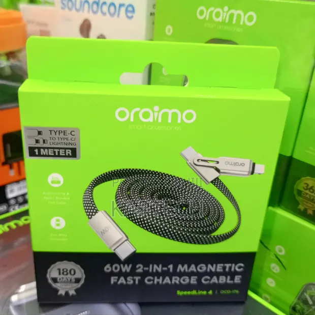 Oraimo OCD-176 60W Magnetic 2-in-1 Charging Cable - 1
