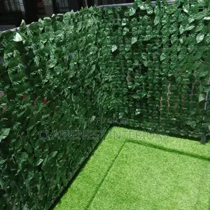 Artificial Privacy Fence - Green Leaf Design
