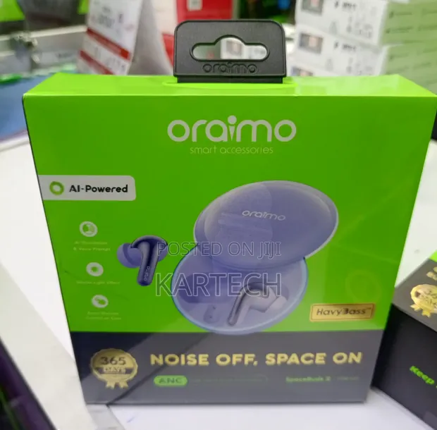 Oraimo SpaceBuds 2 ANC Wireless Earbuds - Space Grey - 1