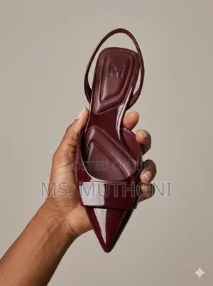 Comfy Glossy Pointed-Toe Slingback Flats (Sizes 37-42)