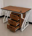 Modern Office Desk with 3 Lockable Drawers - Cable Management - 3
