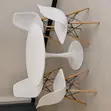 4-Seater Round Dining Table Set with White Chairs - 5