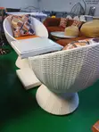 Elegant Large Rattan Chairs and U-Shaped Table Set - 4