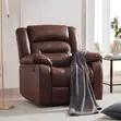 Modern Single Recliner Couch - Brown Leather - 1