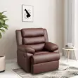 Modern Single Recliner Couch - Brown Leather - 4