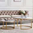 Luxury Marble Nesting Coffee Tables Set of 2 - 1