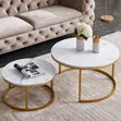 Luxury Marble Nesting Coffee Tables Set of 2 - 3