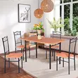 High Quality 4 Person Dining Set with Wooden Top - 1